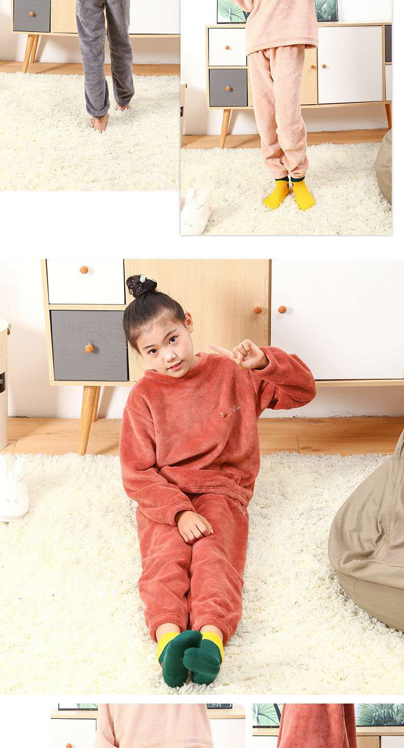 Boys and Children Warm Pants Suit Children's Long-Sleeved Pajamas Suit Coral Fleece Home Wear Parent-Child Mother-Daughter Warm Pants Boys and Children Warm Pants Suit Children's Long-Sleeved Pajamas Suit Coral Fleece Home Wear Parent-Child Mother-Daughter Warm Pants