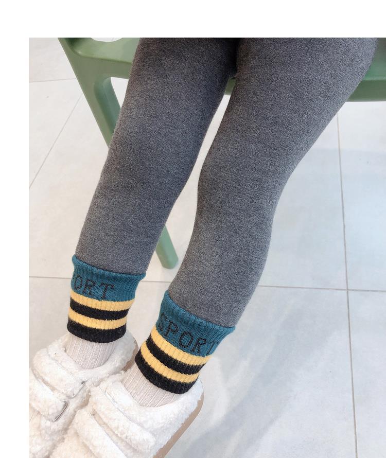 Girls&#039; Leggings 2020 Spring and Autumn New Children&#039;s Clothing Children Baby Outerwear Thin Children plus Velvet Warm Pants