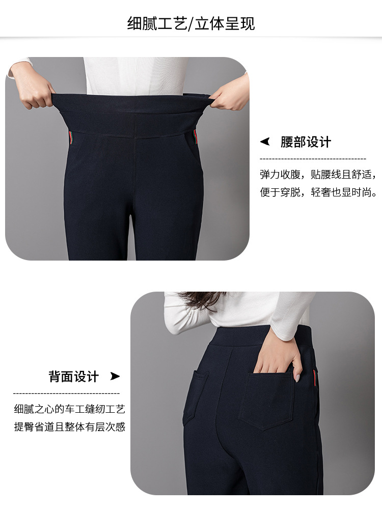 2021 Autumn New Leggings Women's Outer Wear High Waist Large Size Women's Pants Show Thin Black Casual Tappered Pencil Pants