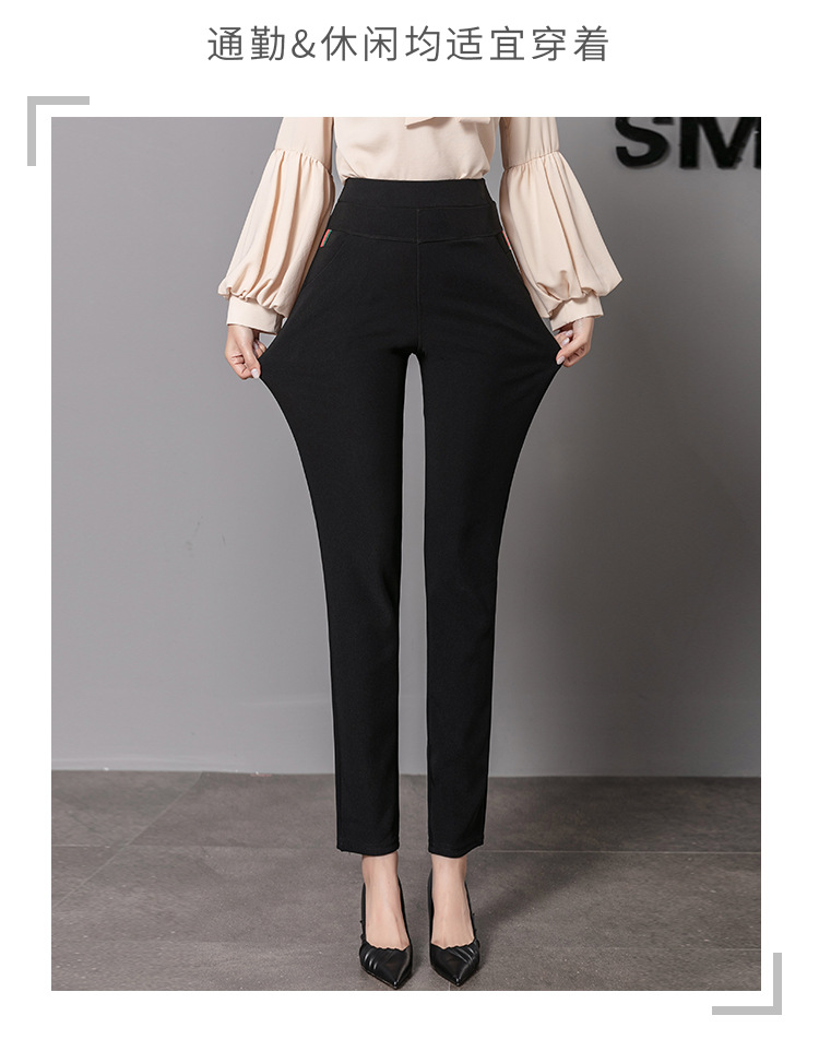 2021 Autumn New Leggings Women's Outer Wear High Waist Large Size Women's Pants Show Thin Black Casual Tappered Pencil Pants