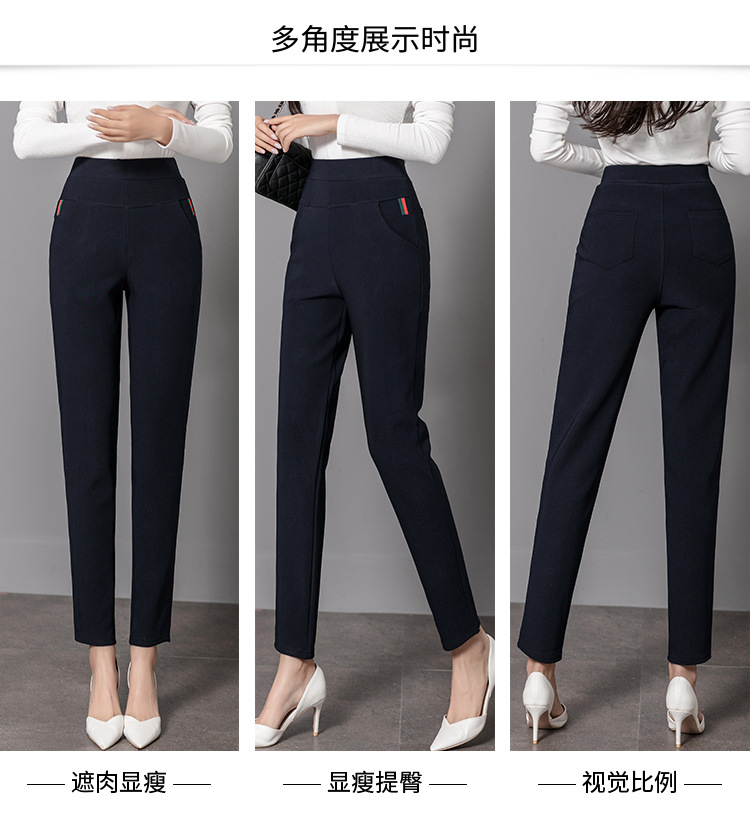 2021 Autumn New Leggings Women's Outer Wear High Waist Large Size Women's Pants Show Thin Black Casual Tappered Pencil Pants