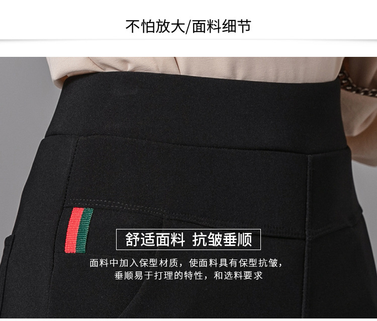 2021 Autumn New Leggings Women's Outer Wear High Waist Large Size Women's Pants Show Thin Black Casual Tappered Pencil Pants