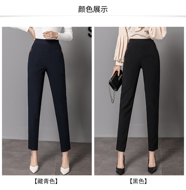 2021 Autumn New Leggings Women's Outer Wear High Waist Large Size Women's Pants Show Thin Black Casual Tappered Pencil Pants