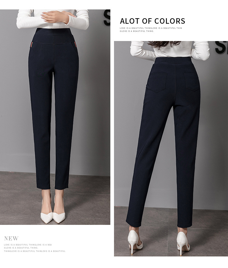 2021 Autumn New Leggings Women's Outer Wear High Waist Large Size Women's Pants Show Thin Black Casual Tappered Pencil Pants