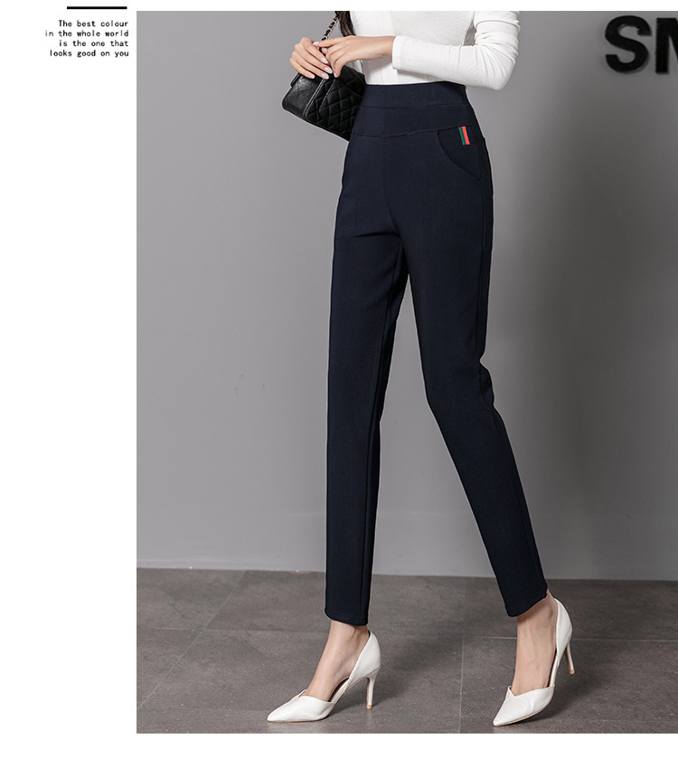 2021 Autumn New Leggings Women's Outer Wear High Waist Large Size Women's Pants Show Thin Black Casual Tappered Pencil Pants