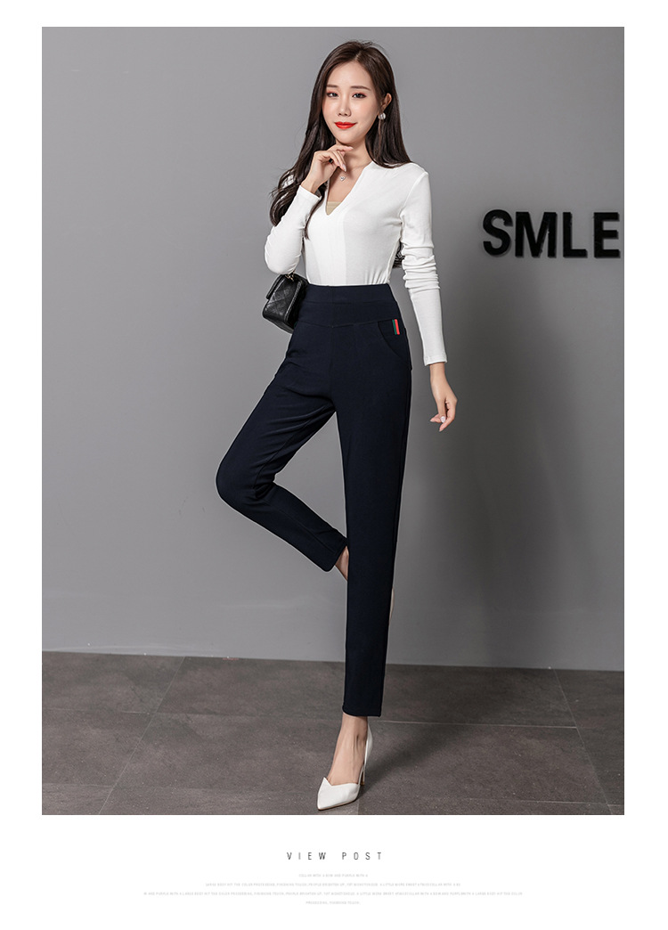 2021 Autumn New Leggings Women's Outer Wear High Waist Large Size Women's Pants Show Thin Black Casual Tappered Pencil Pants