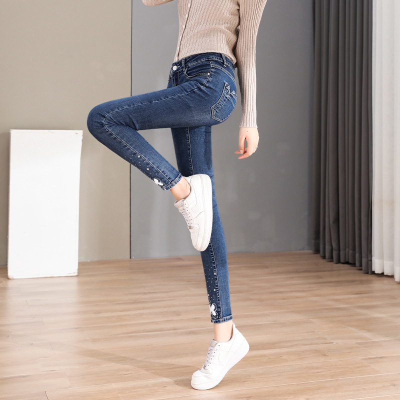 Tiktok Skinny Jeans Women&#039;s Extended Stretch Skinny Pencil Pants 2021autumn New Slimming Trousers