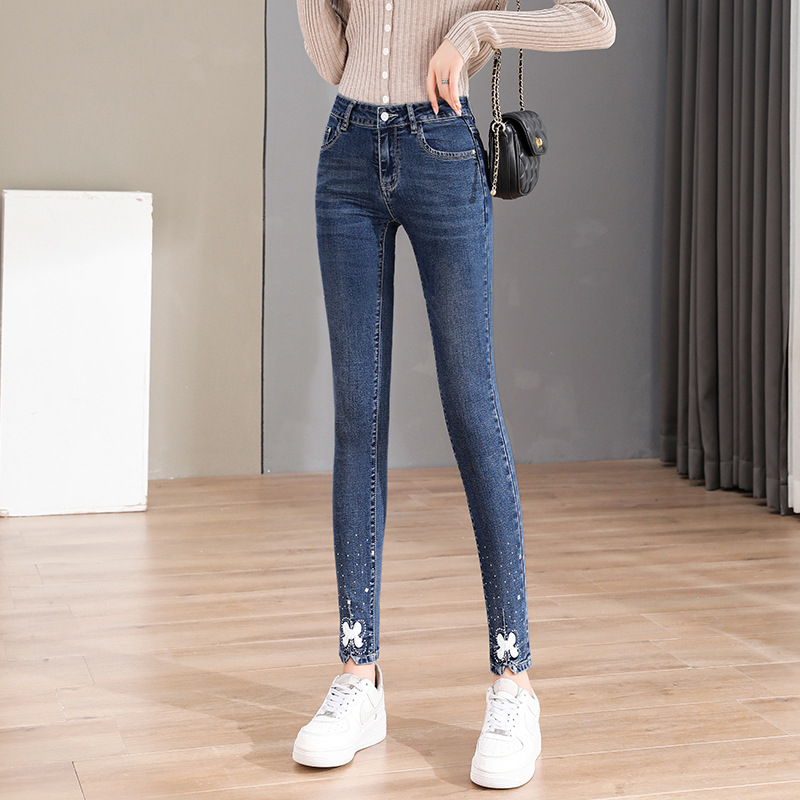 Tiktok Skinny Jeans Women&#039;s Extended Stretch Skinny Pencil Pants 2021autumn New Slimming Trousers