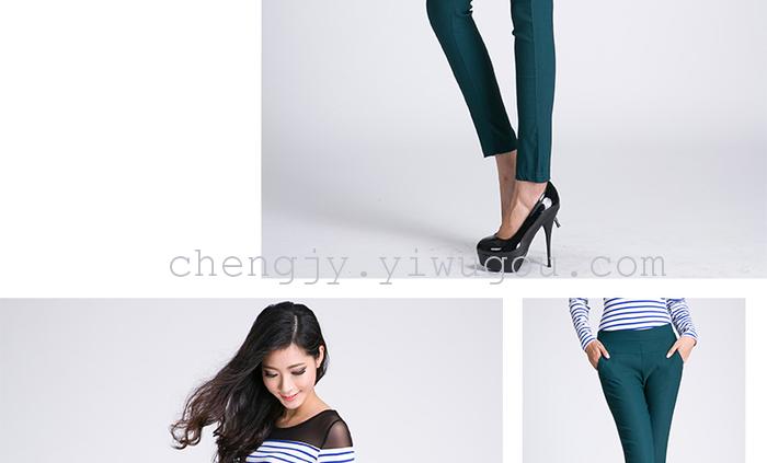 High waist and small leg pencil pants stretch tight leggings with fleece and thick casual pants winter style