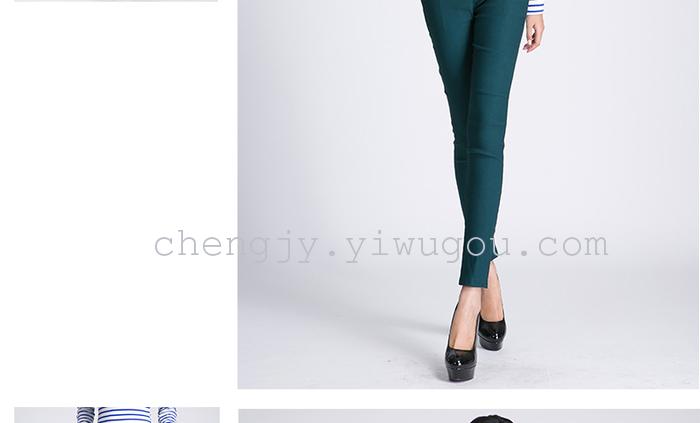 High waist and small leg pencil pants stretch tight leggings with fleece and thick casual pants winter style