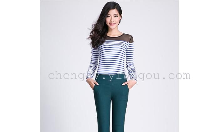 High waist and small leg pencil pants stretch tight leggings with fleece and thick casual pants winter style