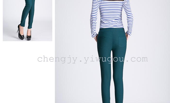 High waist and small leg pencil pants stretch tight leggings with fleece and thick casual pants winter style
