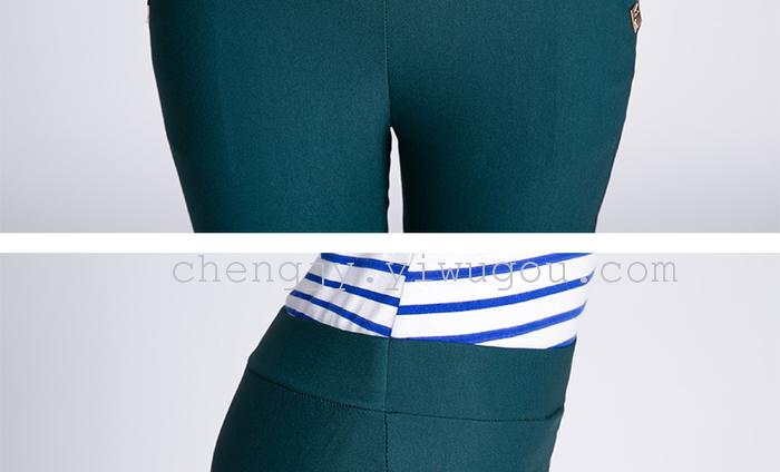 High waist and small leg pencil pants stretch tight leggings with fleece and thick casual pants winter style