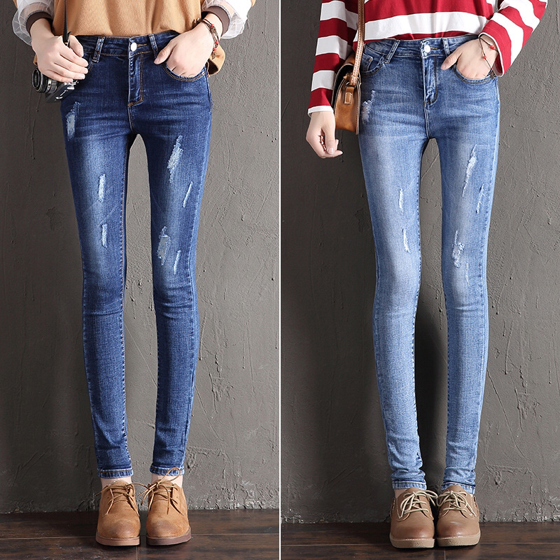 New High-waisted Slimming Slim Elastic ankle pants with curly edge fashion pencil pants 03#