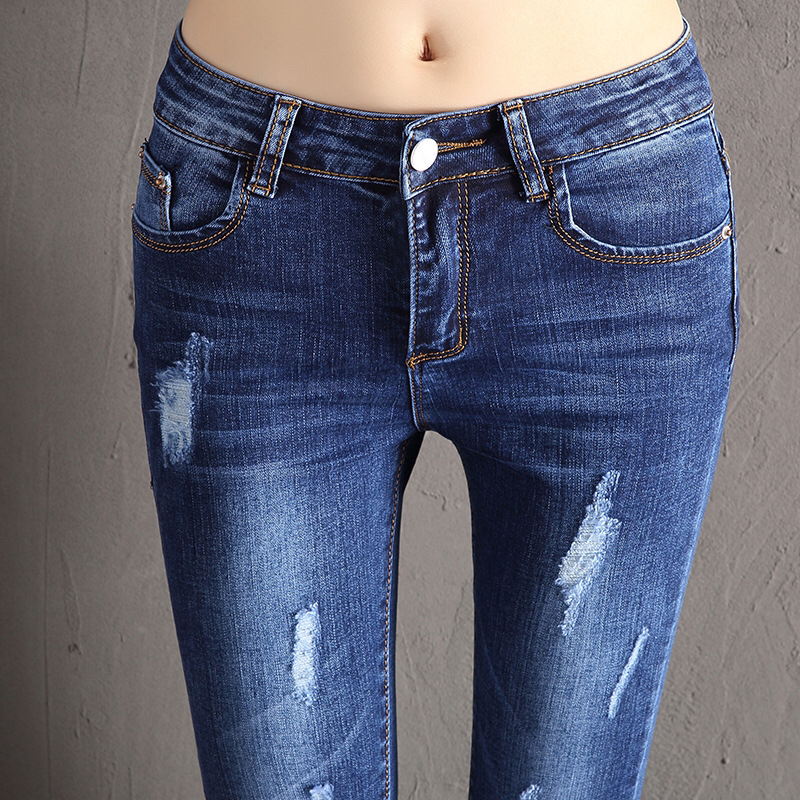 New High-waisted Slimming Slim Elastic ankle pants with curly edge fashion pencil pants 03#