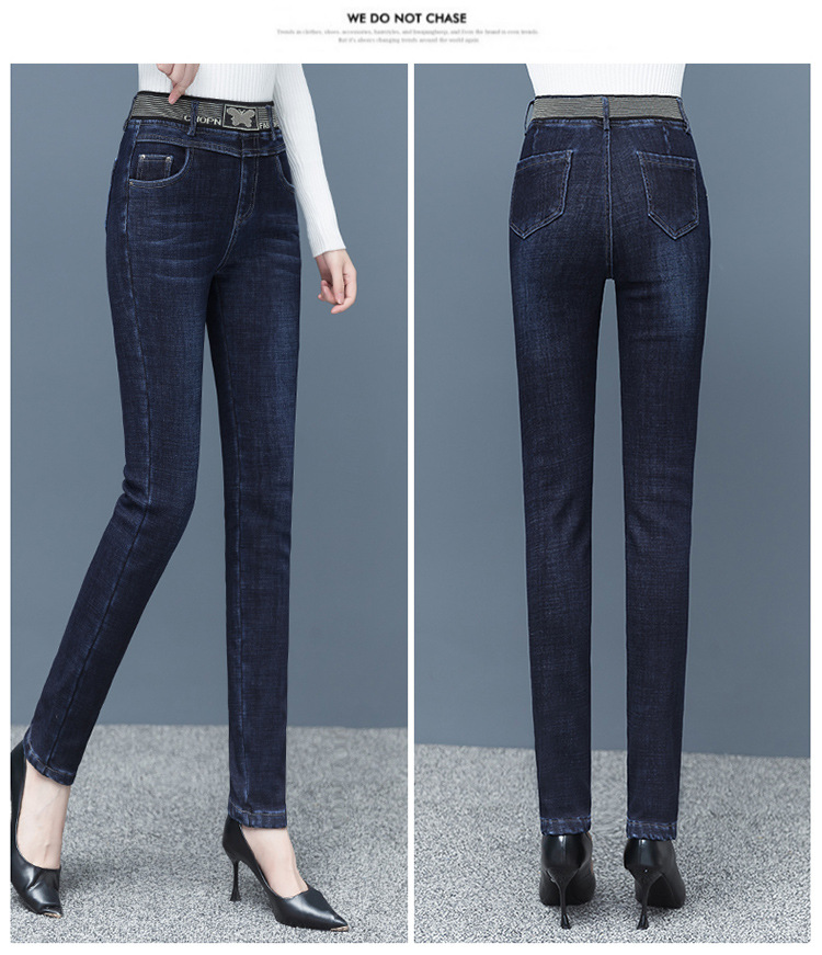 Black Jeans Women's High Waist Velvet Padded Skinny Pants 2021 Autumn and Winter Trousers Korean Style Stretch Skinny Pencil Pants Slimming Black Jeans Women's High Waist Velvet Padded Skinny Pants 2021 Autumn and Winter Trousers Korean Style Stretch Skinny Pencil Pants Slimming