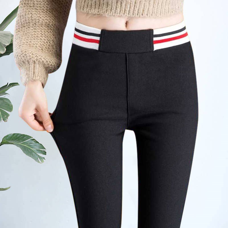 Three-Button High Waist Outer Wear Spring and Autumn Leggings Women&#039;s Pants Thin Black Leggings 2020 New Slimming Tappered Pencil Pants