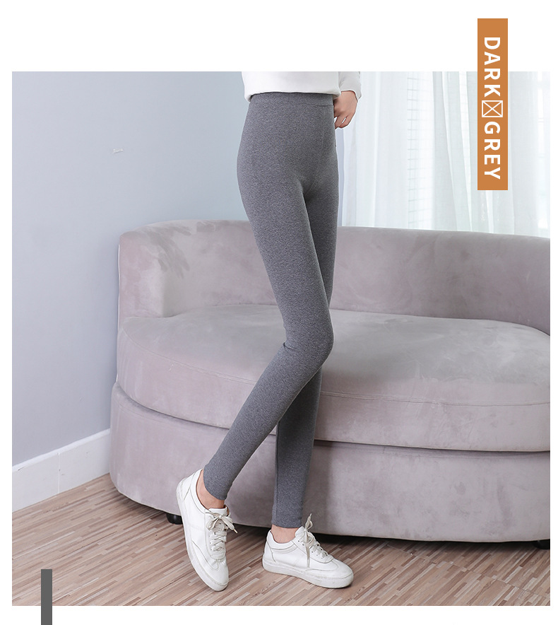 New High Waist Leggings Large Size Skinny Pants Pencil Pants Women's Outer Cropped Pants Fleece-Lined Thickened Winter