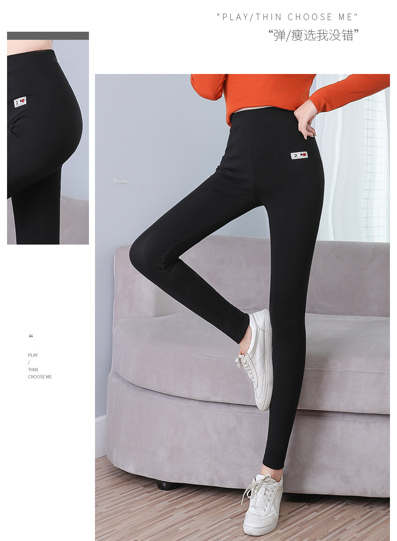 New High Waist Leggings Large Size Skinny Pants Pencil Pants Women's Outer Cropped Pants Fleece-Lined Thickened Winter