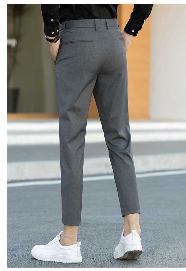 Black Small Suit Pants Men's Ninth Pants Straight Slim Fit Skinny Casual Korean Style Trendy Draping Men's Suit Pants Trendy Black Small Suit Pants Men's Ninth Pants Straight Slim Fit Skinny Casual Korean Style Trendy Draping Men's Suit Pants Trendy