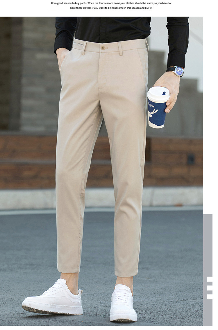 Black Small Suit Pants Men's Ninth Pants Straight Slim Fit Skinny Casual Korean Style Trendy Draping Men's Suit Pants Trendy Black Small Suit Pants Men's Ninth Pants Straight Slim Fit Skinny Casual Korean Style Trendy Draping Men's Suit Pants Trendy