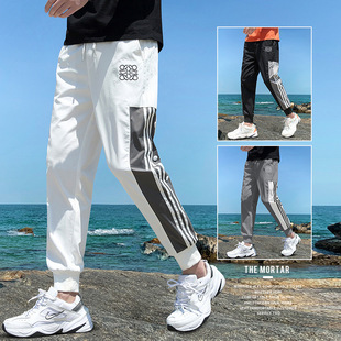 Pants Men's Ninth Pants Summer Trendy Classic Thin Ankle-Tied Sports Jogger Pants Sweatpants Men Fashion Brands Casual Pants