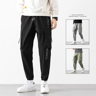 Pants Men's Ninth Pants Summer Trendy Classic Thin Ankle-Tied Sports Jogger Pants Sweatpants Men Fashion Brands Casual Pants
