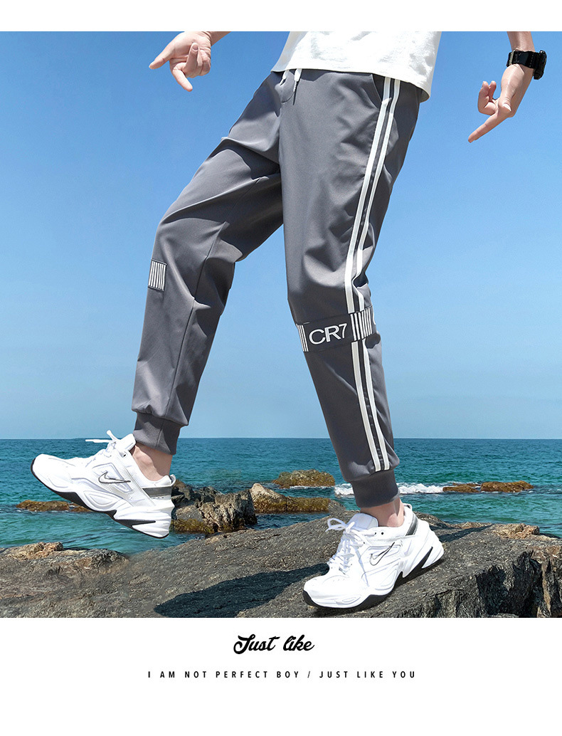 Pants Men's Ninth Pants Summer Trendy Classic Thin Ankle-Tied Sports Jogger Pants Sweatpants Men Fashion Brands Casual Pants