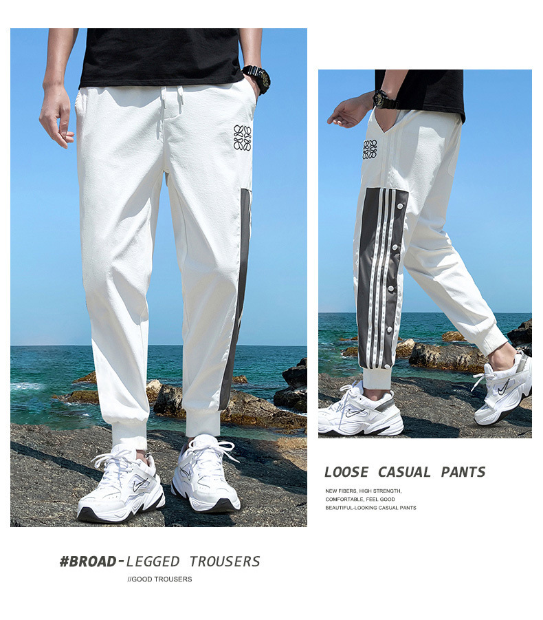 Pants Men's Ninth Pants Summer Trendy Classic Thin Ankle-Tied Sports Jogger Pants Sweatpants Men Fashion Brands Casual Pants
