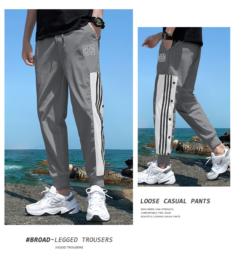 Pants Men's Ninth Pants Summer Trendy Classic Thin Ankle-Tied Sports Jogger Pants Sweatpants Men Fashion Brands Casual Pants