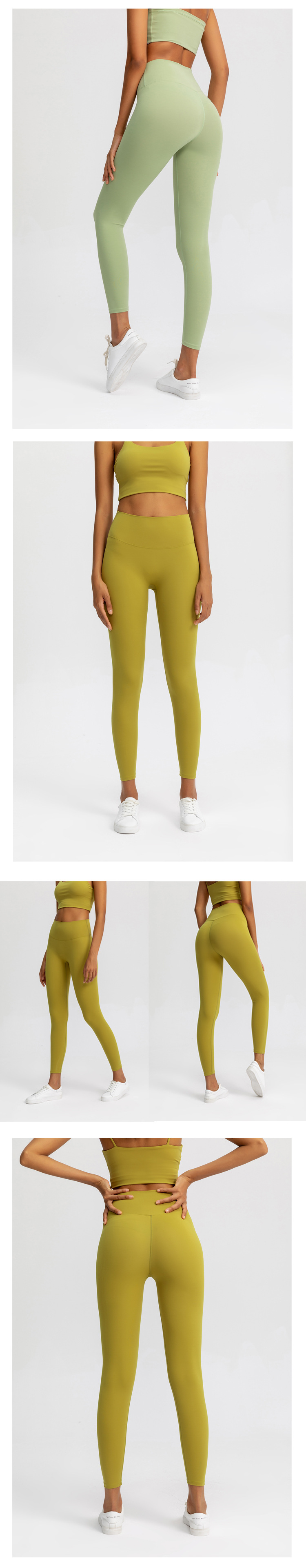 2020 Autumn New Nude Feel Yoga Pants Women's No Embarrassment Line High Waist Hip Lift Stretch Fitness Sports Ninth Pants