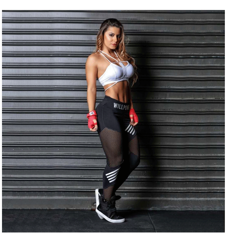 Cross-Border New Arrival Hip Raise High Waist Mesh Moisture Wicking Four-Sided Elastic Sports Ninth Pants Yoga Pants Large Quantity in Stock