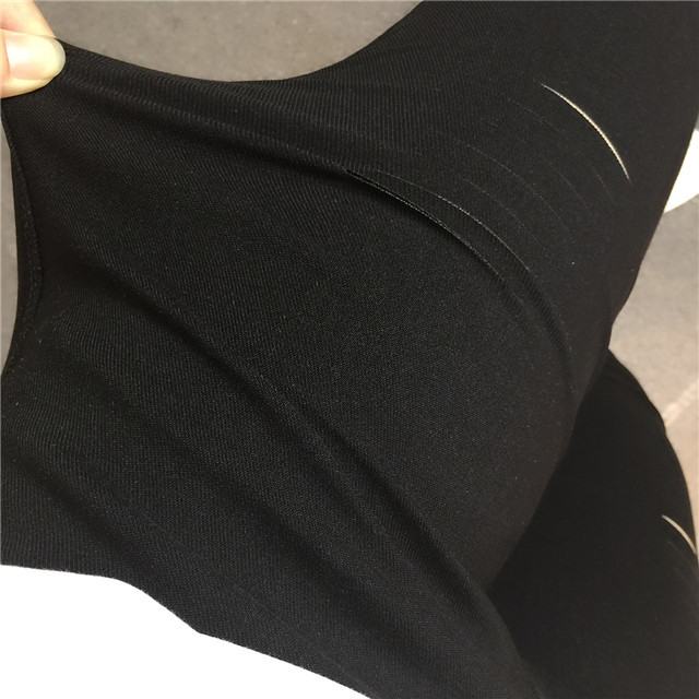 New in Spring and Autumn plus Size Women&#039;s Clothing Ripped Pencil Pants 300 Jin Fat People Elastic Slim Fit Slimming Ninth Pants 216