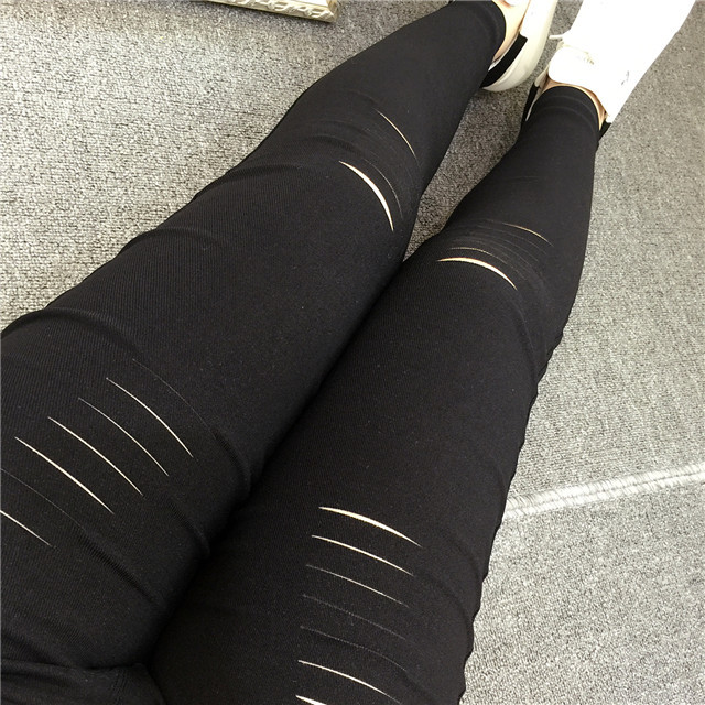 New in Spring and Autumn plus Size Women's Clothing Ripped Pencil Pants 300 Jin Fat People Elastic Slim Fit Slimming Ninth Pants 216 New in Spring and Autumn plus Size Women's Clothing Ripped Pencil Pants 300 Jin Fat People Elastic Slim Fit Slimming Ninth Pants 216