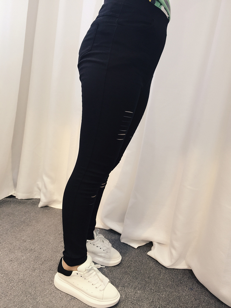 New in Spring and Autumn plus Size Women's Clothing Ripped Pencil Pants 300 Jin Fat People Elastic Slim Fit Slimming Ninth Pants 216 New in Spring and Autumn plus Size Women's Clothing Ripped Pencil Pants 300 Jin Fat People Elastic Slim Fit Slimming Ninth Pants 216