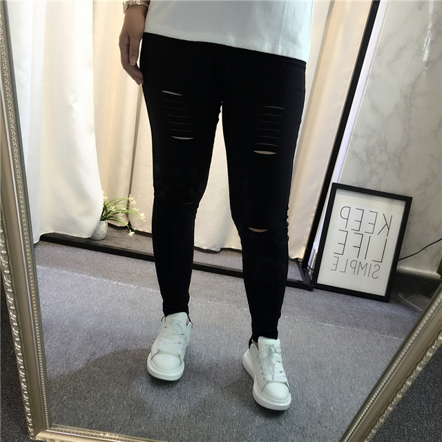New in Spring and Autumn plus Size Women's Clothing Ripped Pencil Pants 300 Jin Fat People Elastic Slim Fit Slimming Ninth Pants 216 New in Spring and Autumn plus Size Women's Clothing Ripped Pencil Pants 300 Jin Fat People Elastic Slim Fit Slimming Ninth Pants 216