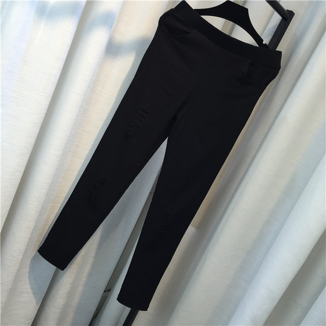New in Spring and Autumn plus Size Women's Clothing Ripped Pencil Pants 300 Jin Fat People Elastic Slim Fit Slimming Ninth Pants 216 New in Spring and Autumn plus Size Women's Clothing Ripped Pencil Pants 300 Jin Fat People Elastic Slim Fit Slimming Ninth Pants 216