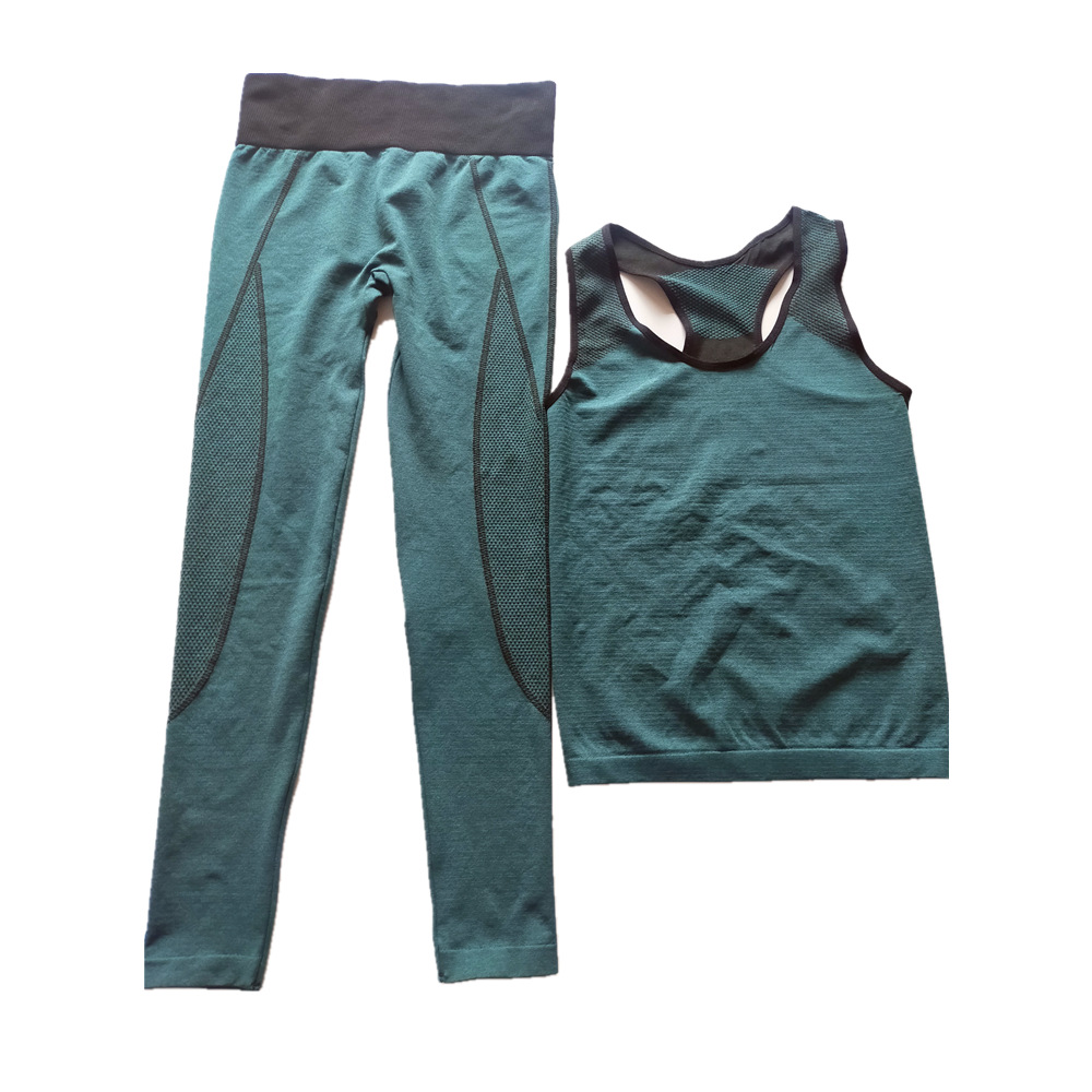 Factory Customized Summer and Autumn Women&#039;s Vest Ninth Pants Fitness Clothes Yoga Suit Outdoor Running Sports Suit