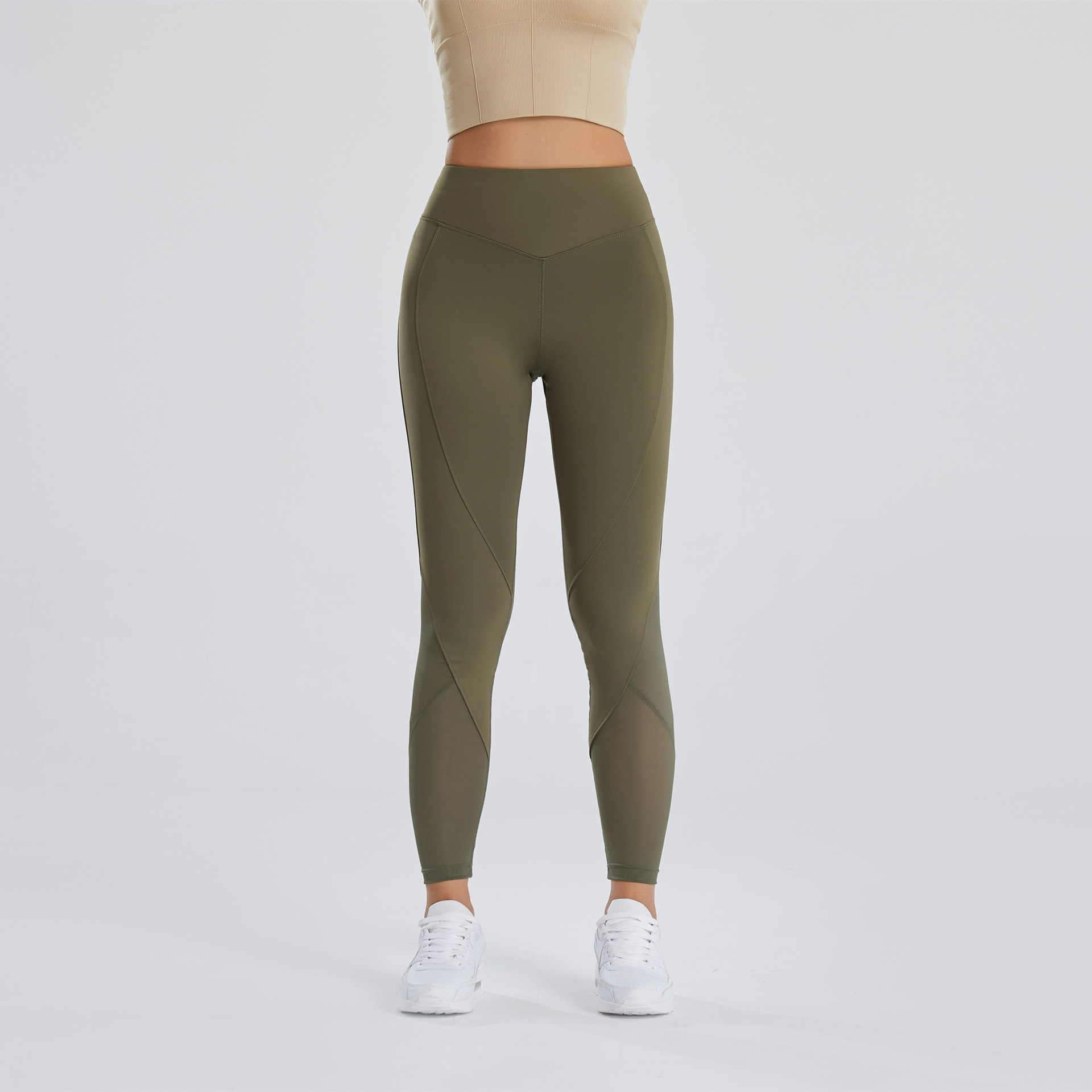 Shengzhan Knitted Sports Yoga Ninth Pants Tight High Waist Hip Lift Quick-Drying Running Fitness Pants One Piece Dropshipping