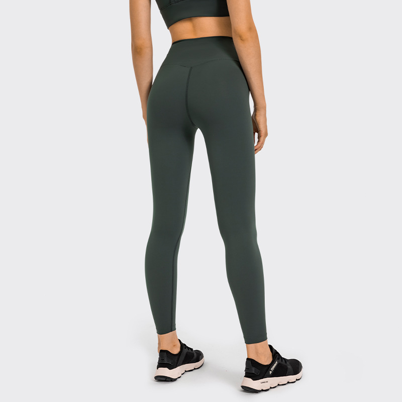2020 Autumn New Product Nude Feel Yoga Pants Women&#039;s No Embarrassment Line High Waist Hip Lift Stretch Fitness Sports Ninth Pants