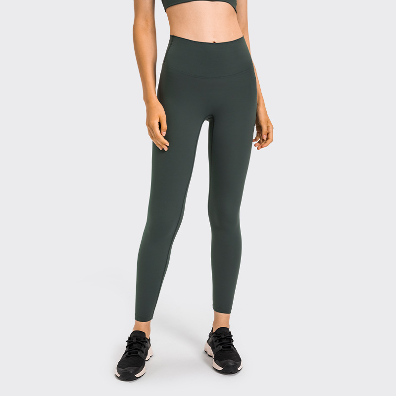 2020 Autumn New Product Nude Feel Yoga Pants Women&#039;s No Embarrassment Line High Waist Hip Lift Stretch Fitness Sports Ninth Pants