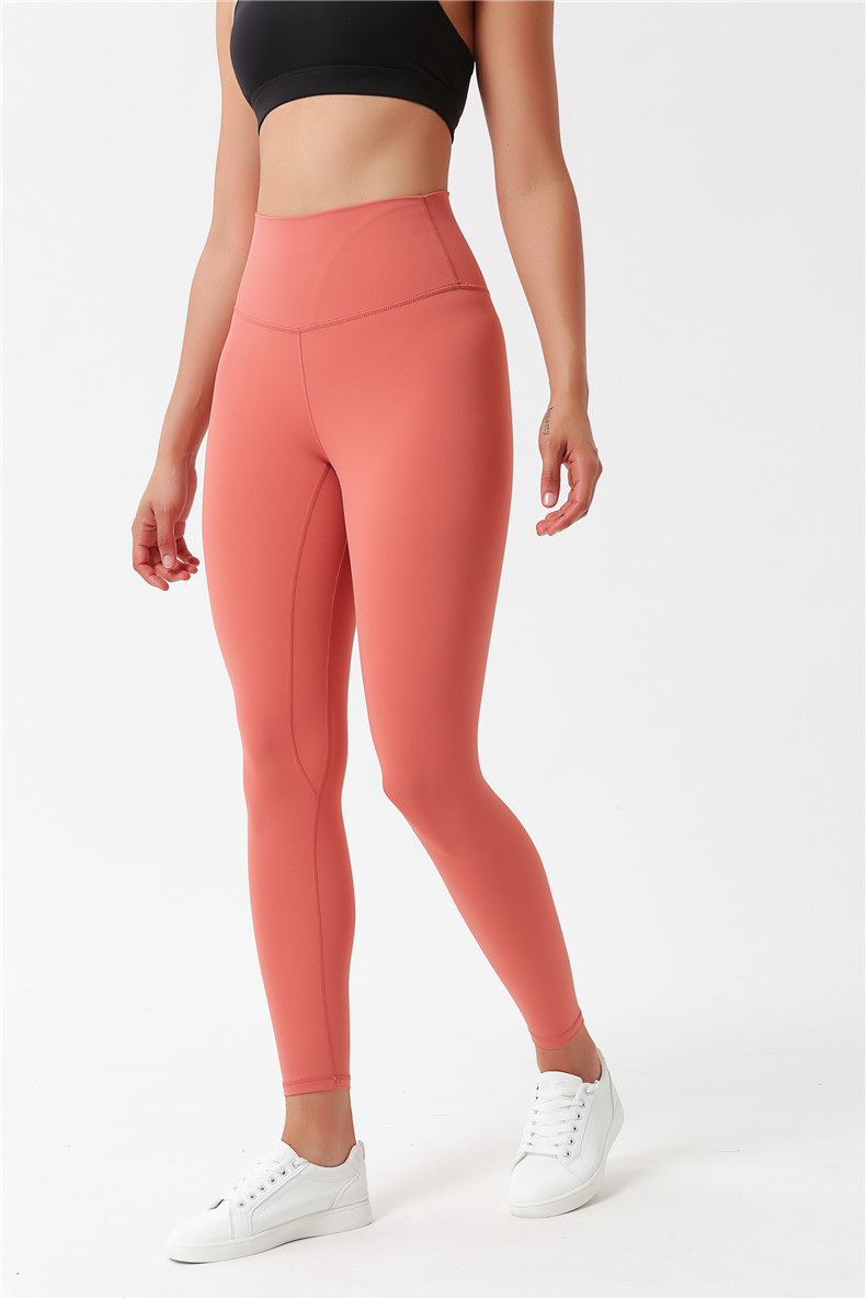 Amazon New Double-Sided Brushed Yoga Pants Women's Skin-Friendly Nude Feel Yoga Ninth Pants High Waist Hip Lift Yoga