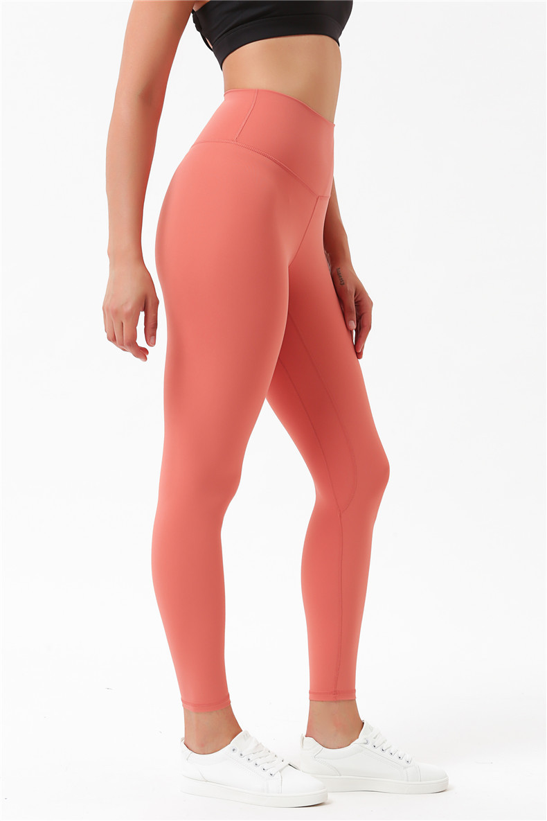 Amazon New Double-Sided Brushed Yoga Pants Women's Skin-Friendly Nude Feel Yoga Ninth Pants High Waist Hip Lift Yoga