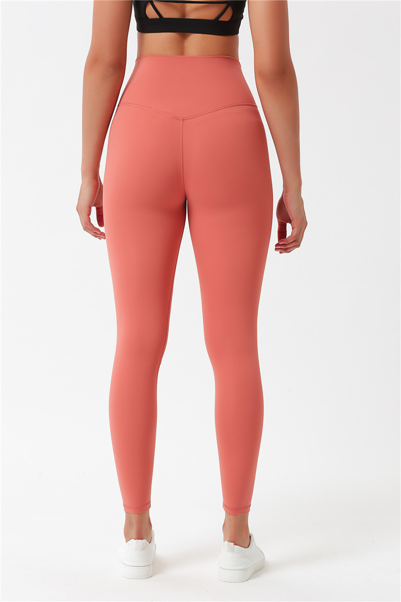 Amazon New Double-Sided Brushed Yoga Pants Women's Skin-Friendly Nude Feel Yoga Ninth Pants High Waist Hip Lift Yoga
