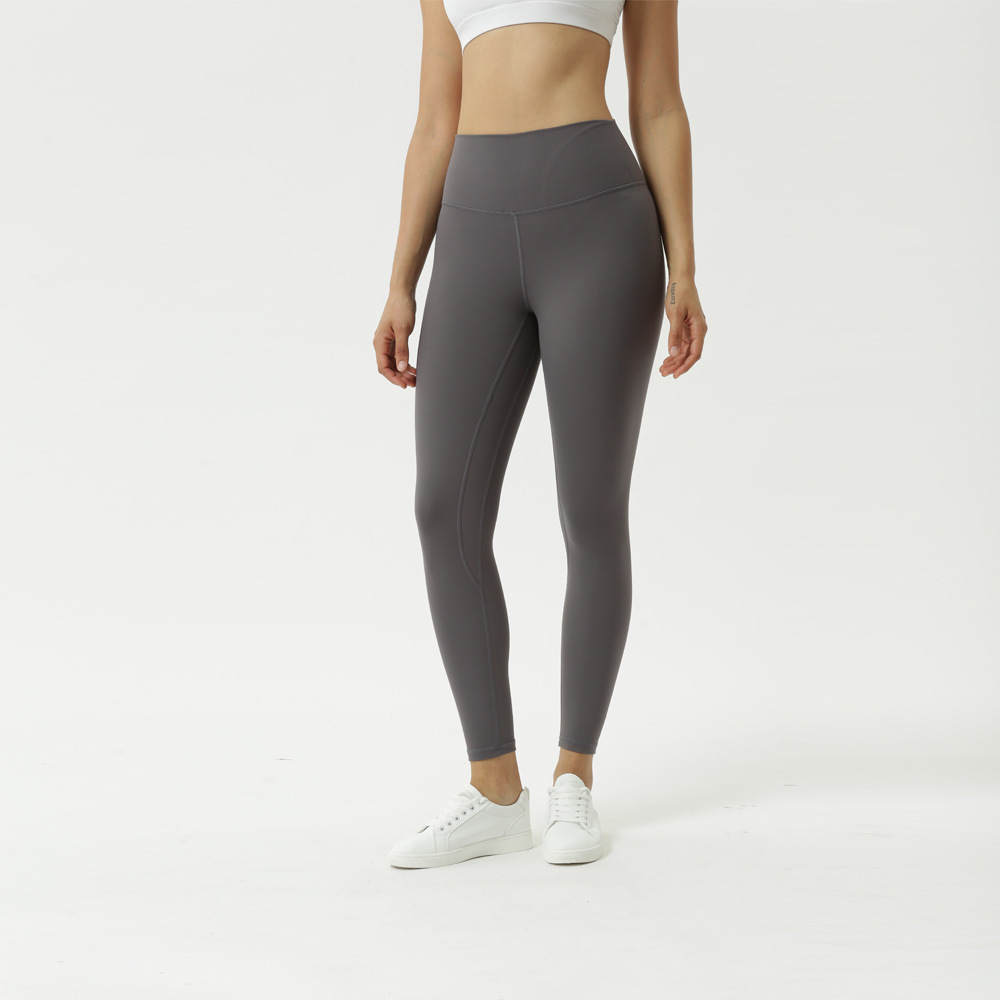 Amazon New Double-Sided Brushed Yoga Pants Women's Skin-Friendly Nude Feel Yoga Ninth Pants High Waist Hip Lift Yoga