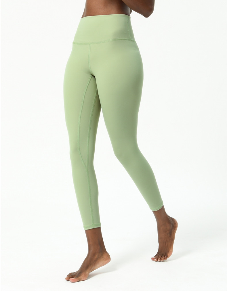 Amazon New Double-Sided Brushed Yoga Pants Women's Skin-Friendly Nude Feel Yoga Ninth Pants High Waist Hip Lift Yoga