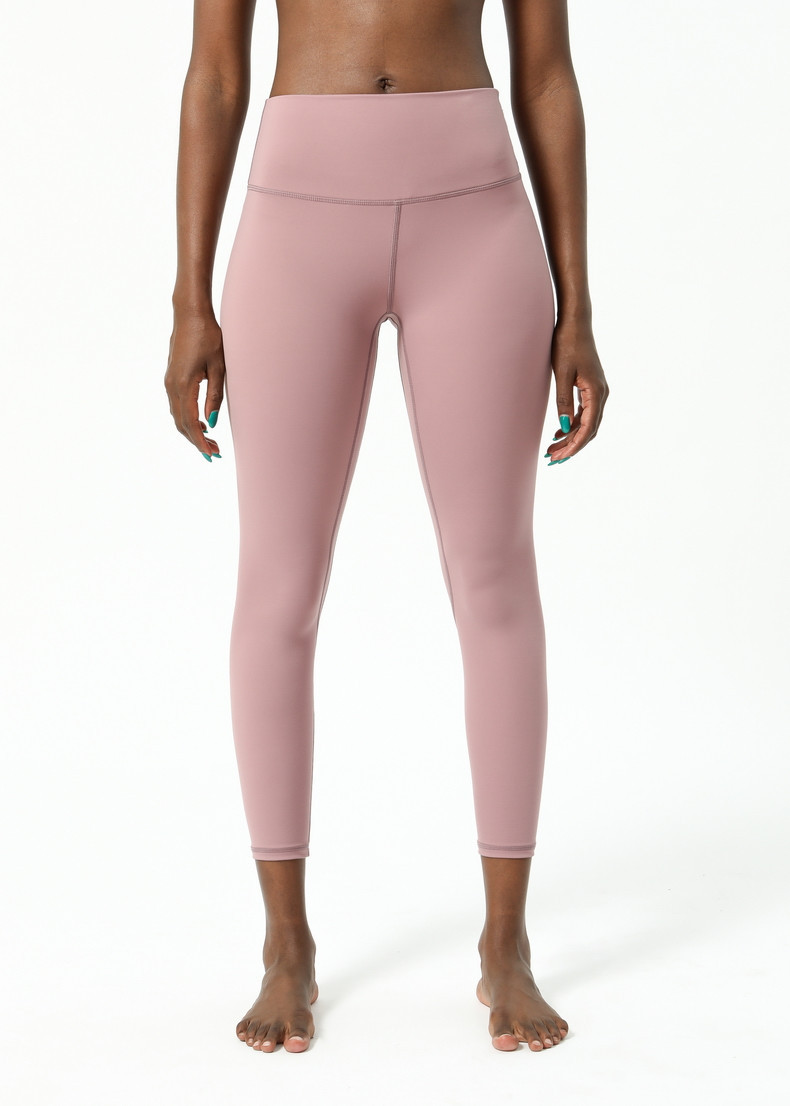 Amazon New Double-Sided Brushed Yoga Pants Women's Skin-Friendly Nude Feel Yoga Ninth Pants High Waist Hip Lift Yoga