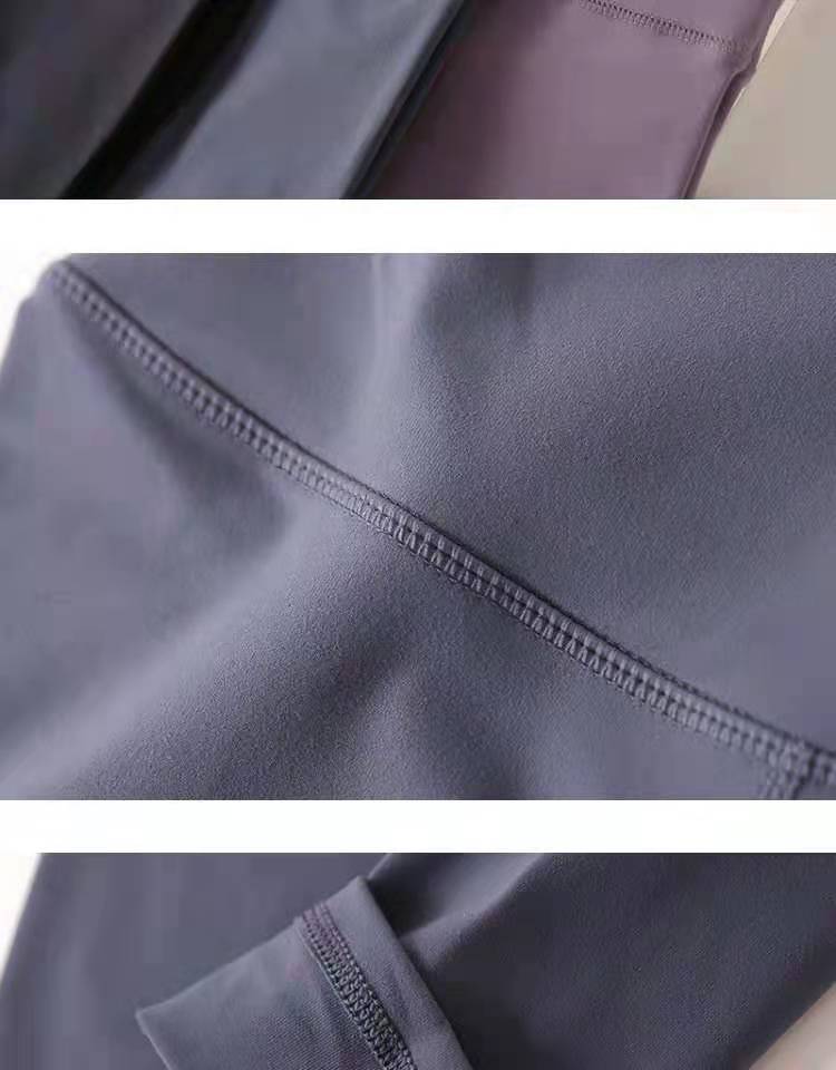 Amazon New Double-Sided Brushed Yoga Pants Women's Skin-Friendly Nude Feel Yoga Ninth Pants High Waist Hip Lift Yoga
