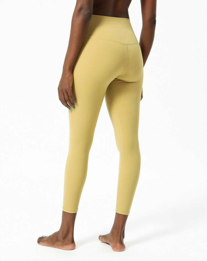 Amazon New Double-Sided Brushed Yoga Pants Women's Skin-Friendly Nude Feel Yoga Ninth Pants High Waist Hip Lift Yoga