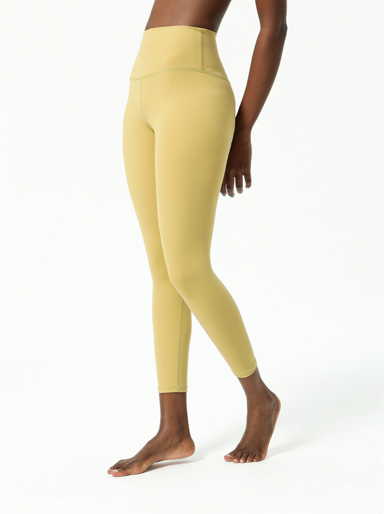 Amazon New Double-Sided Brushed Yoga Pants Women's Skin-Friendly Nude Feel Yoga Ninth Pants High Waist Hip Lift Yoga